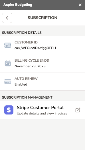 Aspire Budgeting Add-on