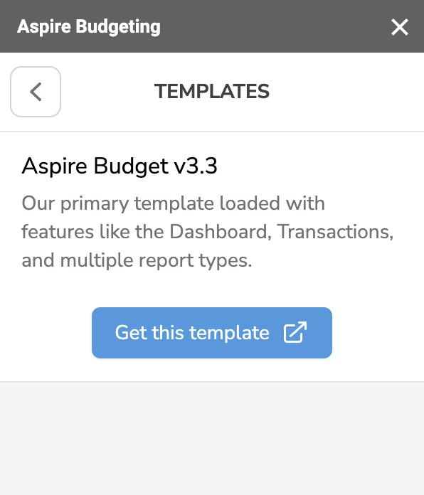 Aspire Budgeting Add-on