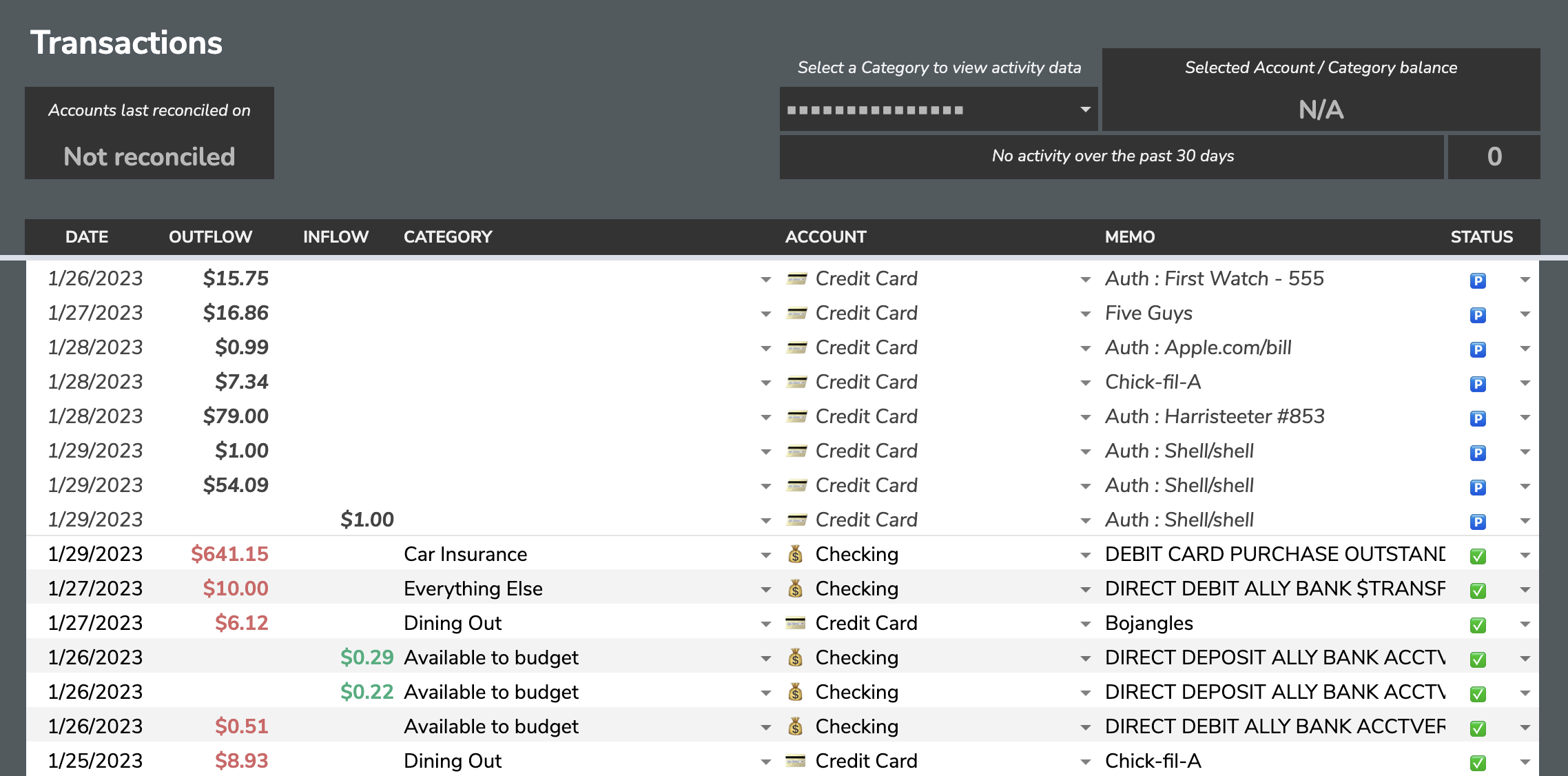 Aspire Budgeting Spreadsheet